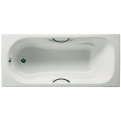 Чугунная ванна Roca Malibu 160x75 с отверстиями для ручек, с антискользящим покрытием