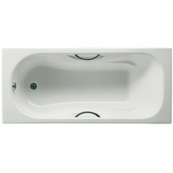 Чугунная ванна Roca Malibu 150x75 с отверстиями для ручек, с антискользящим покрытием
