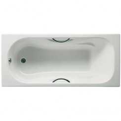 Чугунная ванна Roca Malibu 160x70 с отверстиями для ручек, с антискользящим покрытием