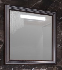 Зеркало Opadiris Карат 80 с подсветкой, орех с серебряной патиной